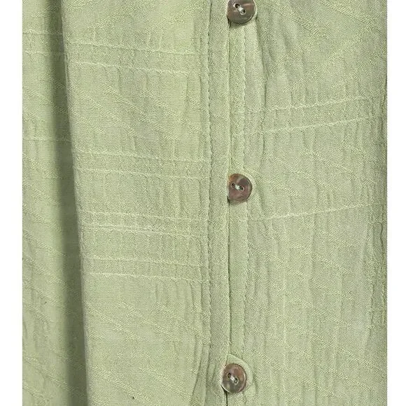 Nurture by west bound Citrus Green Long Sleeve Blouse 1X - Picture 4 of 6